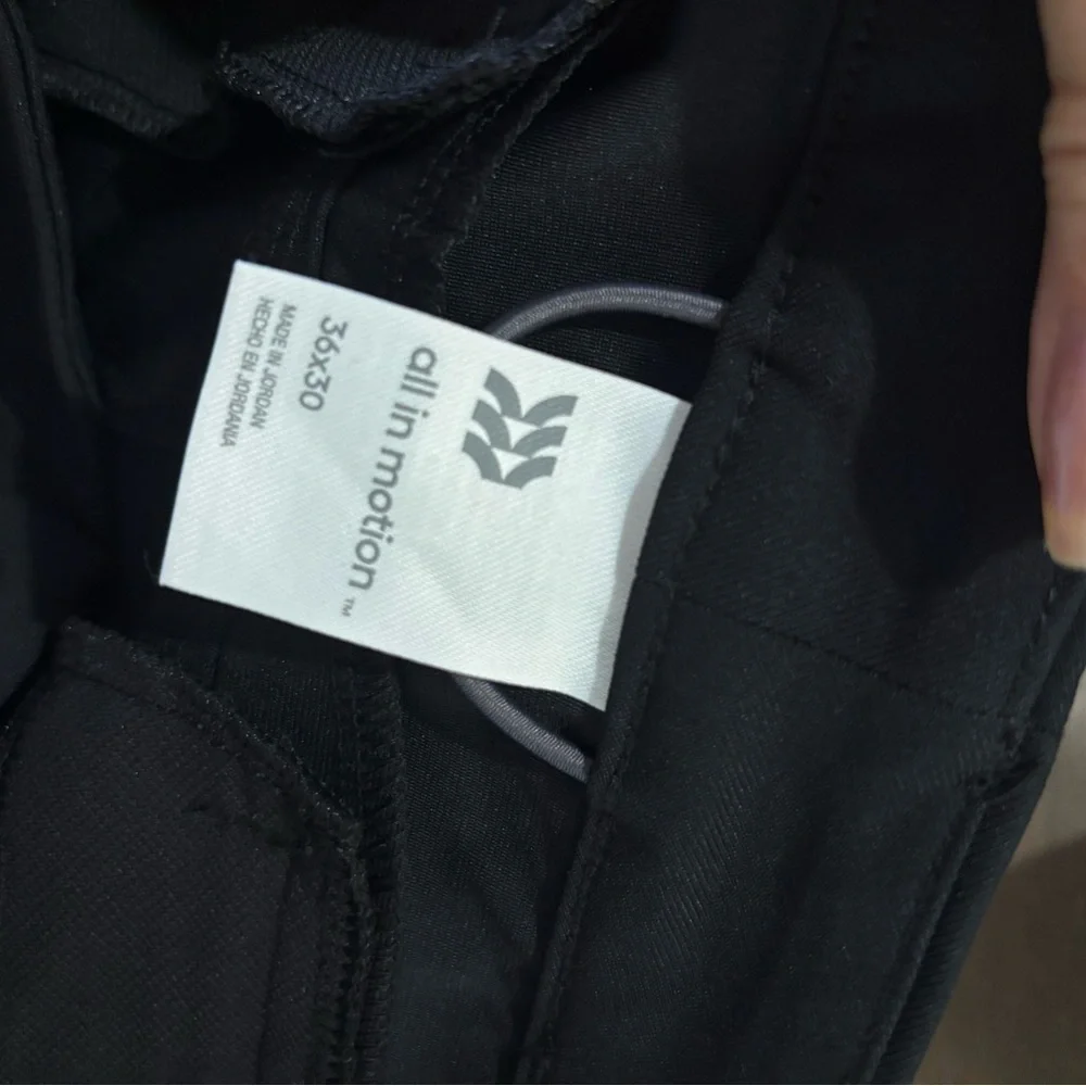 Men's All In Motion Black 360 Lifestyle Trouser Pants Sz-36x30 NWT Reg Fit